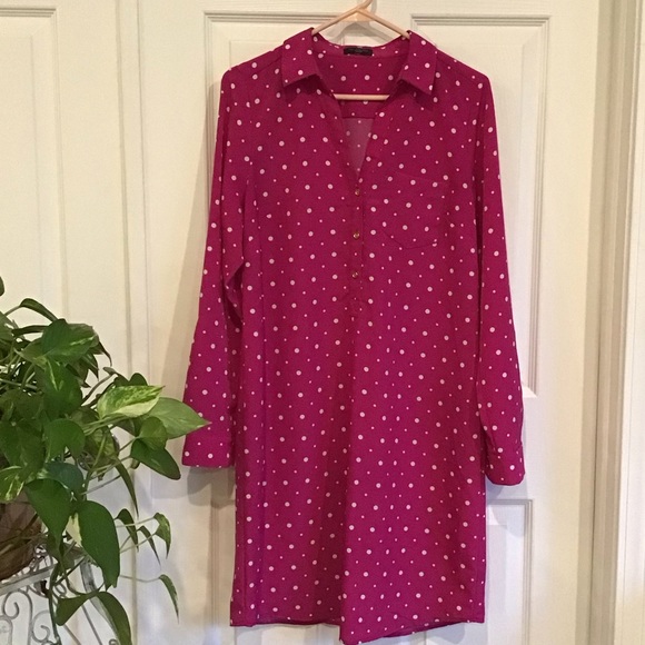 The Limited, Pink polka dot dress, size 8 - Picture 2 of 11